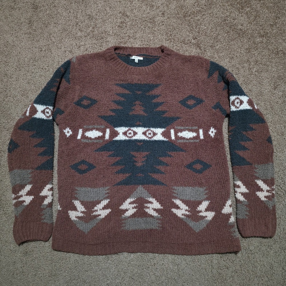 Jodifl Women's Aztec Knit Sweater Pullover Lightweight Soft Sweater Size Small